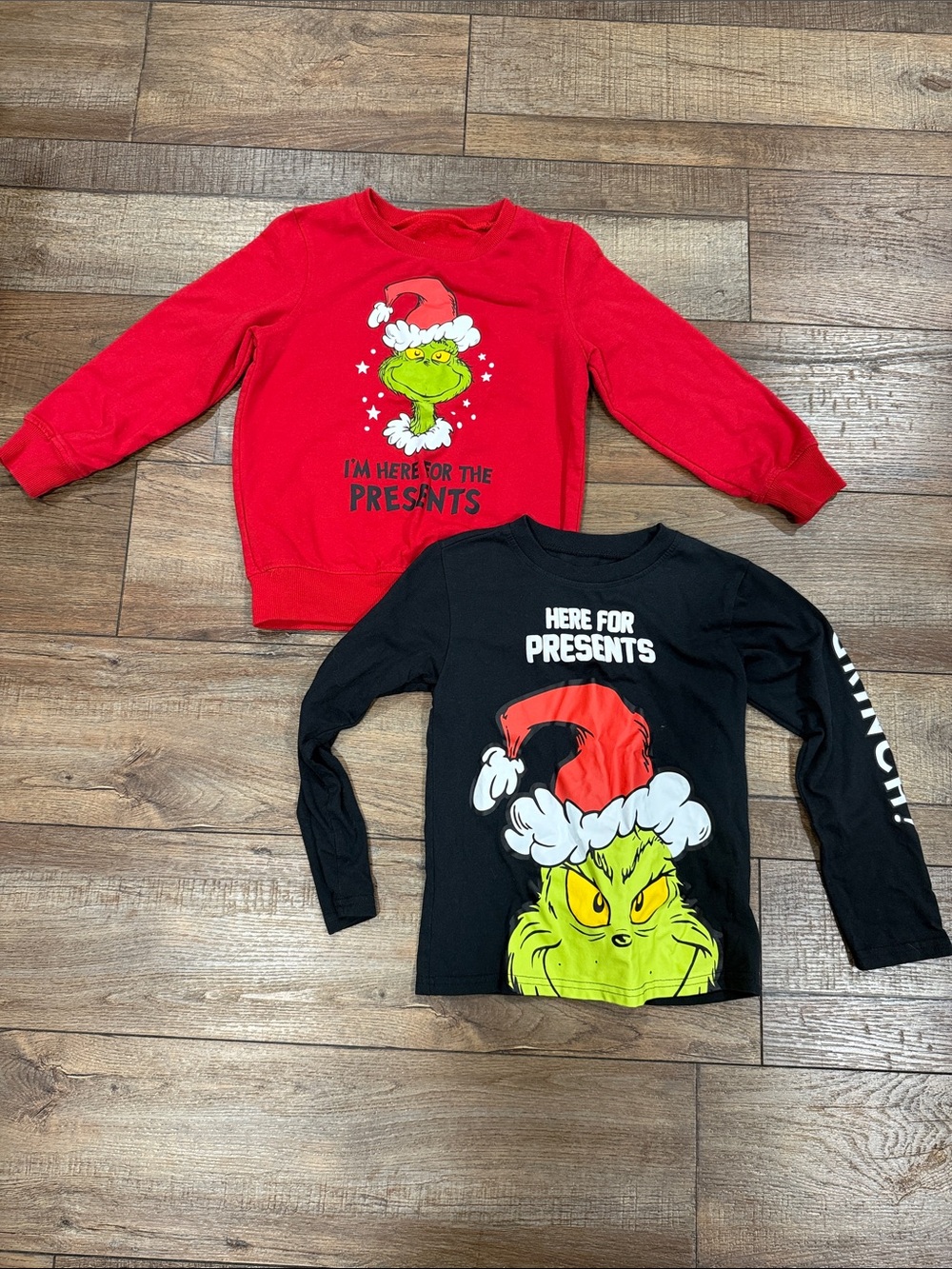 Kids' Grinch Holiday Long-Sleeve Top - Red and Black bundle